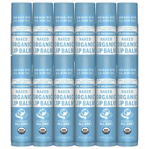 Dr Bronners Organic Naked Lip Balm, 0.15 Ounce -- 12 per case.
