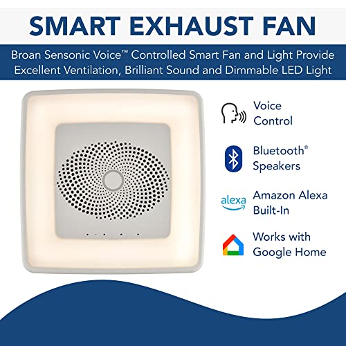 Broan-Nutone VC110CCT Sensonic Alexa Voice Controlled Smart Exhaust Fan With Dimmable Led Light And Bluetooth Speakers thumb #1