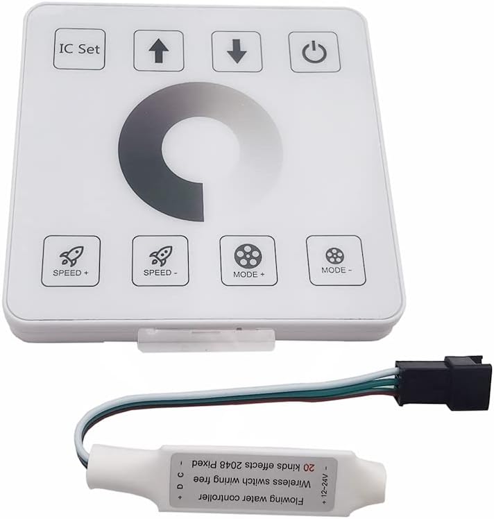 LED Pixel Strip Controller DC12-24 Flowing Water Controller Wireless Switch Wiring Free Panel for WS2811 Running Water Flowing Horse Race Strip Light