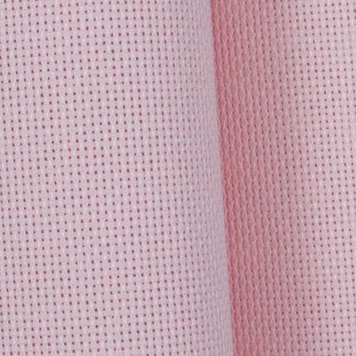 Image of KCS 12 inch x 59 inch (30cmx 149cm) 18CT Counted Cotton Aida Cloth Cross Stitch Fabric (Pink)