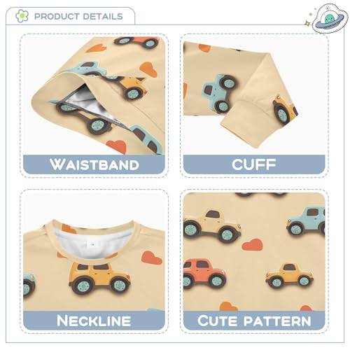 JUNZAN Rainbow Trucks Car Hearts Terracotta Kids Girls Hooded Sweatshirt Crewneck Hoodies for Girls Party 4T3