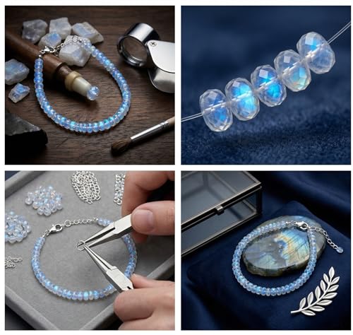 Image of Natural Gemstone Bead Bracelet for Women - Healing Crystal Reiki Bracelet, Handmade Spiritual Protection Jewelry, Energy Stone Stretch Bracelet Gift for Women & Girls