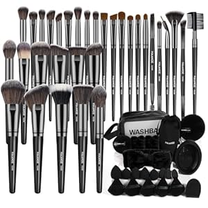 MAANGE Makeup Brushes 54 Pcs Makeup Tool Set, Multi-functional Makeup Kit Premium Synthetic Brush Make up Brushes Set for Women Girl (Black, 54 Pcs)
