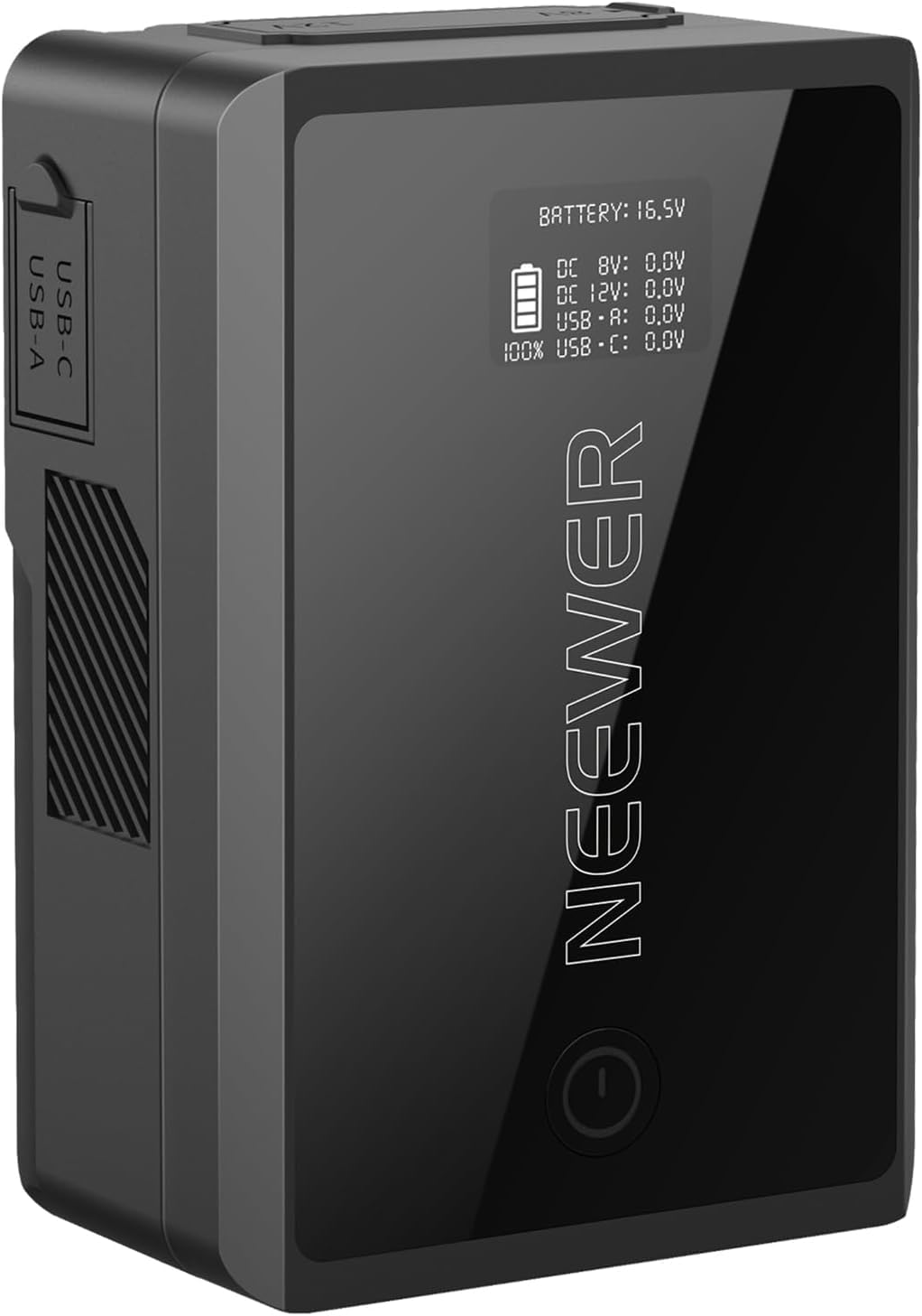 NEEWER 50Wh Mini Batterie V Mount avec Prise D Tap/USB C/USB A/BP/Double Ports CC/ Écran OLED, 3450mAh 14,54V, Batterie V Lock, Prend en Charge de la Charge Rapide 45W PD pour Appareil Photo