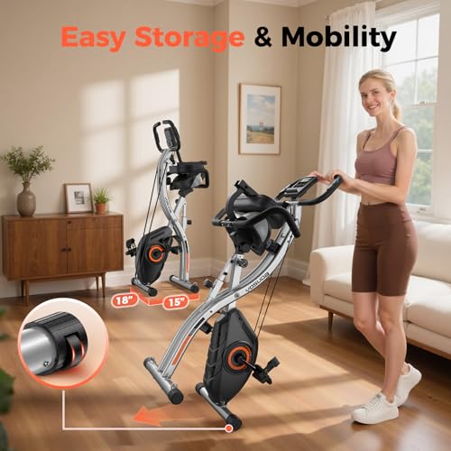 YOSUDA Folding Exercise Bike, 5 IN 1 Foldable Stationary Bike for Seniors - image 9
