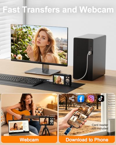 Image of Digital Camera, 5K 80MP Dual Screen, Auto Focus for Beginners Teens