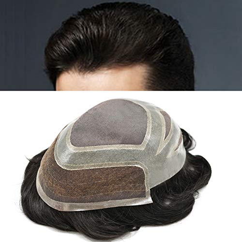 Durable Hair System for Men French Lace Front Mens Toupee Hairpieces Natural Hairline Fine Mono Hair Toupee for Men 8