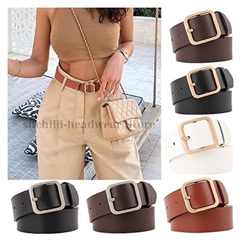 Fashion Leather Belt For Women Square Pin Buckle Belts Ladies Dress Jeans Belt Girls Waistband Belts2