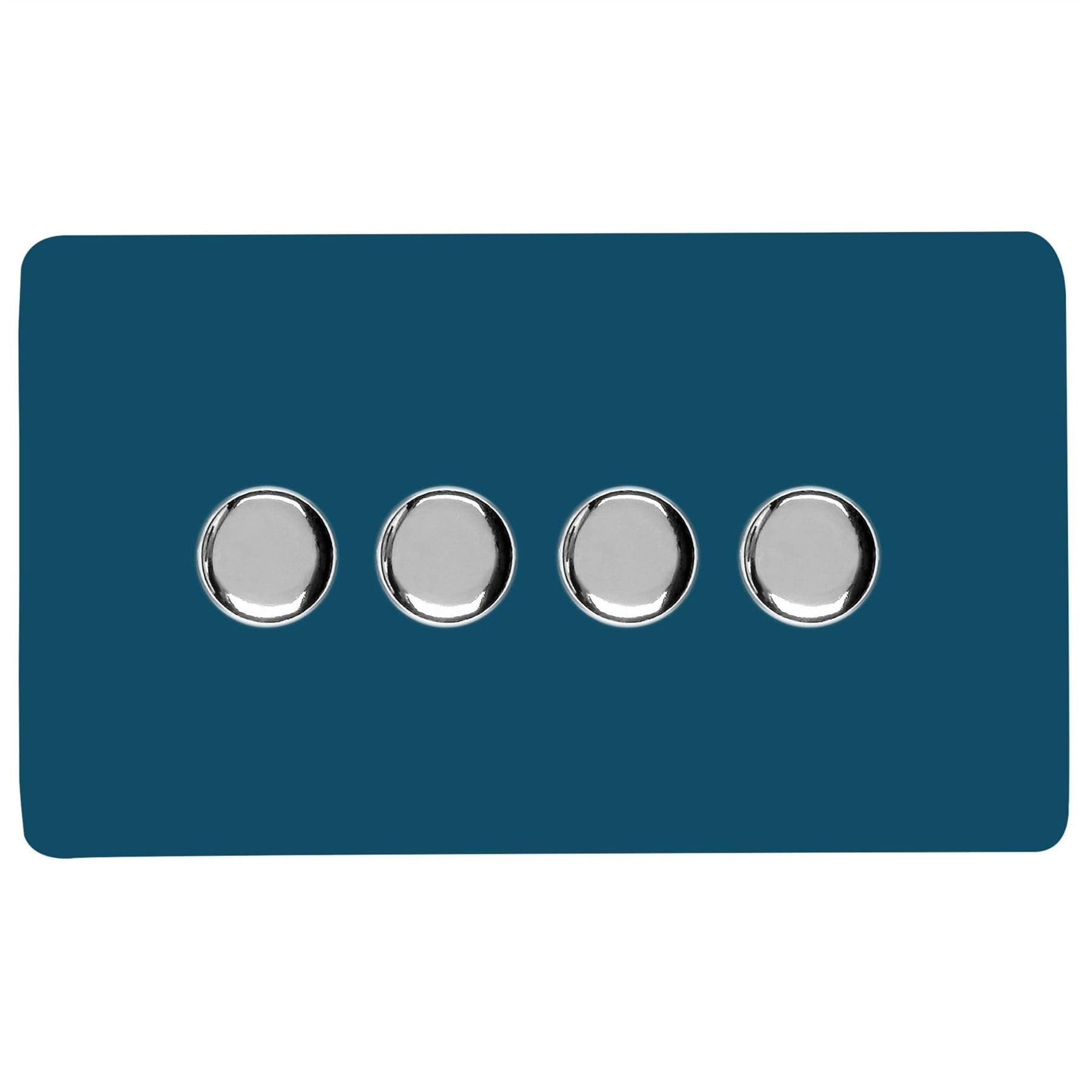 Trendi Switch Trendi 4 Gang 2 Way 100W Led Dimmer Screwless 10 Amp Light Switch - Midnight Blue