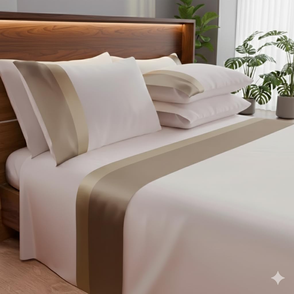 Completo Letto Matrimoniale 100% Puro Cotone Made in Italy, Set Lenzuola 4 Pezzi con Doppio Bordo Elegante, Sopra 250x300, Sotto con Angoli 180x200x28, 2 Federe 50x80, Traspirante, Vari Colori