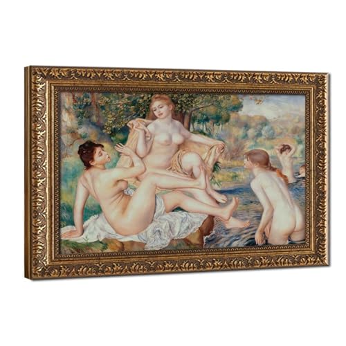 Impression sur toile The Large Bathers Renoir décoration murale bureau avec cadre 30,5x45,7cm