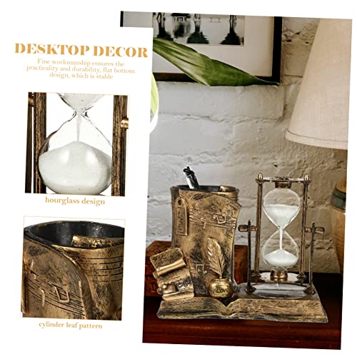 LIOOBO Folha Cilíndrica Ampulheta DIY Cena Decoração Relógio De Mesa Pincel De Maquiagem Orgnaizer D