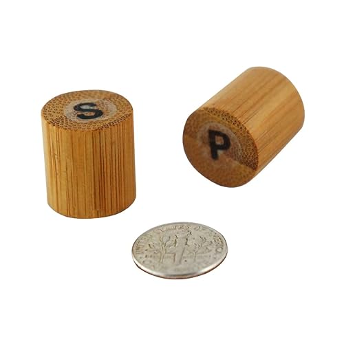 Miniatura 6 de PACKNWOOD 210BKPS2N - Mini salero y pimentero de bambú negro, salero y pimentero prellenado, sin molinillo, biodegradable, desechable y decorativo,