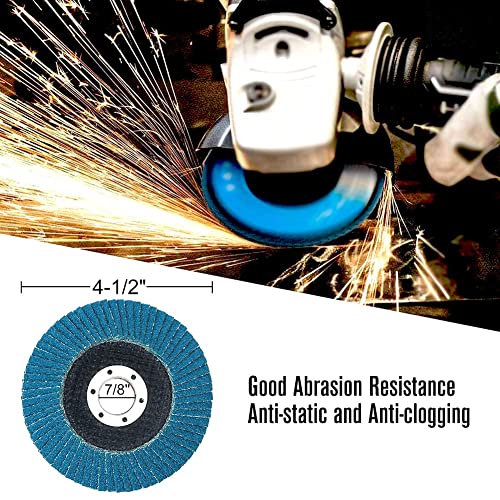 Prvew P45FDC4M-05T29 Flap Discs 4 1/2 Inch, 5-Pack 4.5 Inch X 7/8 Inch T29 Premium Zirconia Abrasive Grinding Wheels thumb #4