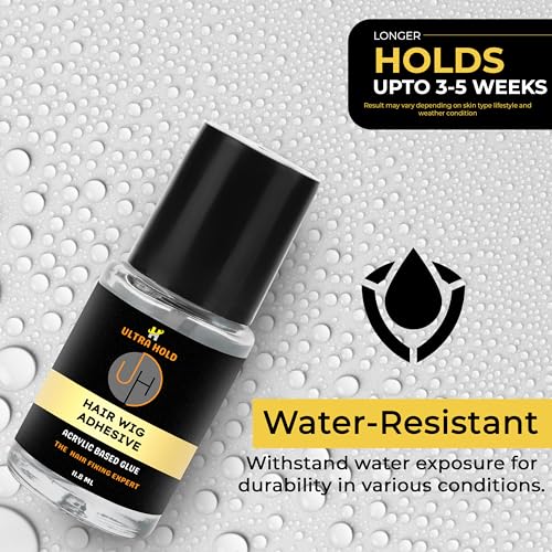 Image of Ultra Hold Hair Patch Adhesive Glue | Long-Lasting Stronghold Hair Patch Glue for Men & Women Waterproof Acrylic-Based Wig Adhesive with Applicator For Hair Extension & Lace Wig (11.8 ml)