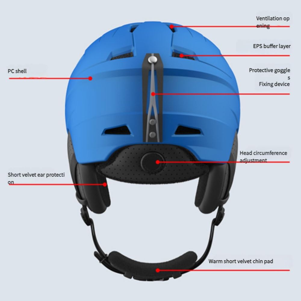 Casque de Ski Hommes Femmes Unisexe Casque de Ski Casque de Sports de Neige avec aérations EPS Core pour Le Ski Snowboard Casque de Neige pour Adultes Jeunesse