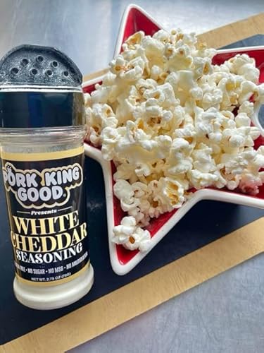 Pork King Good Seasoning For Cooking And Popcorn Seasoning - Keto Friendly, Paleo, No Msg, Gluten Free (White Cheddar, Single Shaker) #TOP2