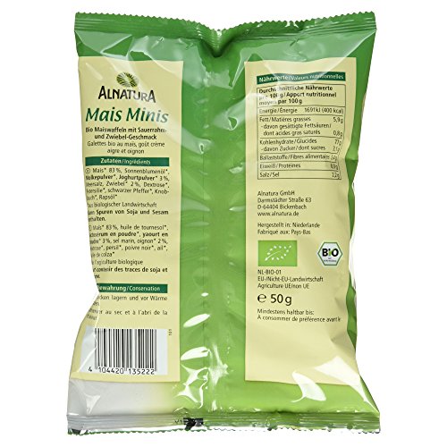 Alnatura Bio Mais Minis á la Sour Cream und Onion, 50g