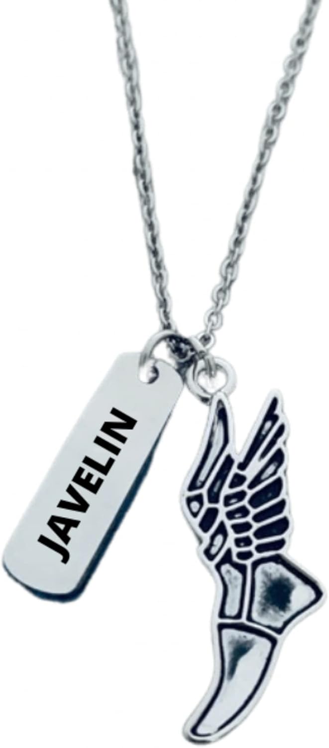 Track Necklace Javelin Track and Field Charm Necklace, Sneaker Pendant, Gift for Women Runners, Javelin Throw