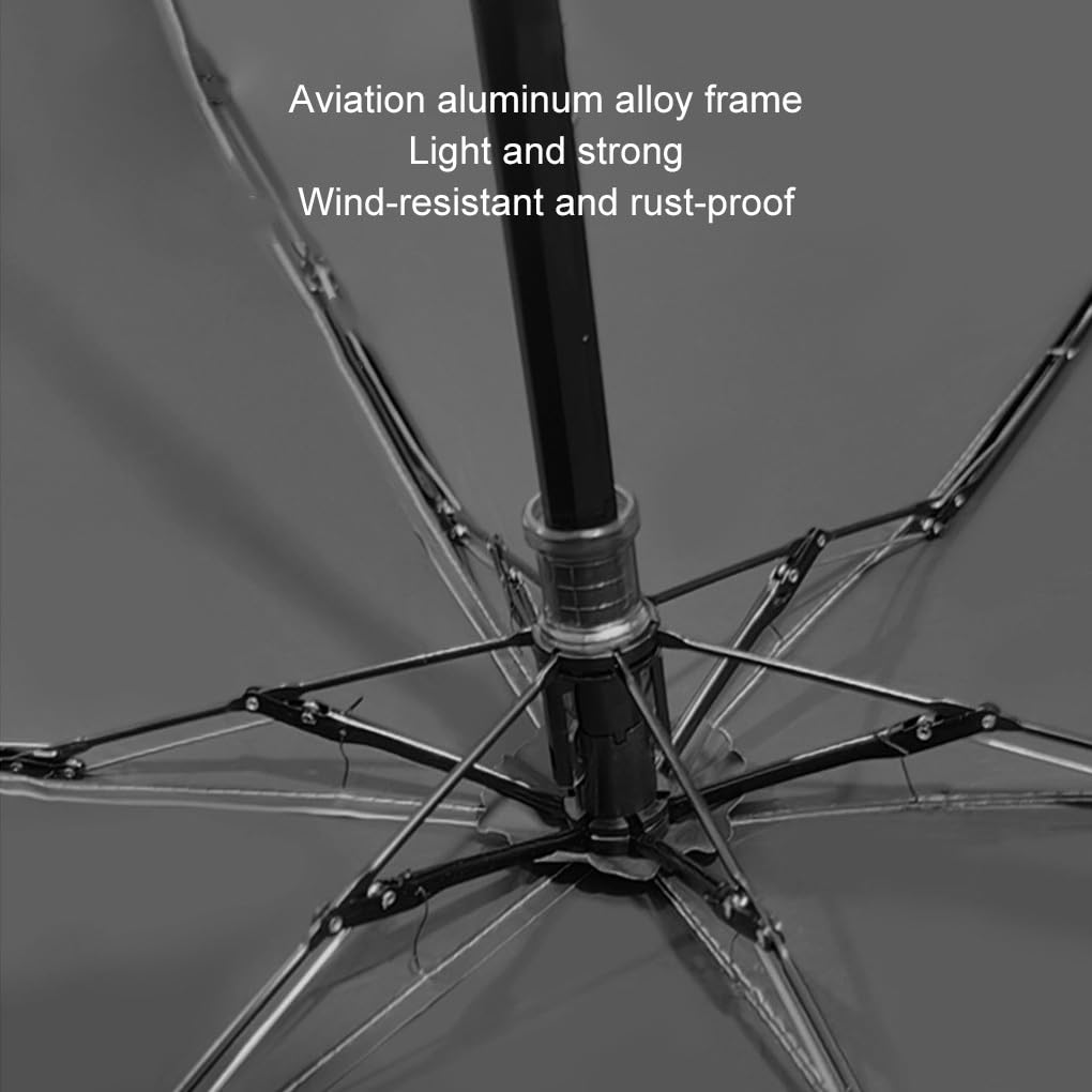 Mini paraguas con ventilador para ajuste de viento de tres velocidades, paraguas automático, ABS, plegable, de bolsillo, versátil.