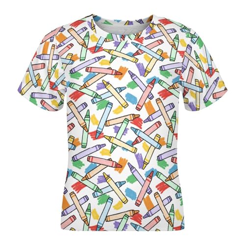 Kids Tropical Fruit Animals T-Shirt Soft Mesh Fabric Top Short Sleeve Summer Tee for Boys Girls 3-14 Years