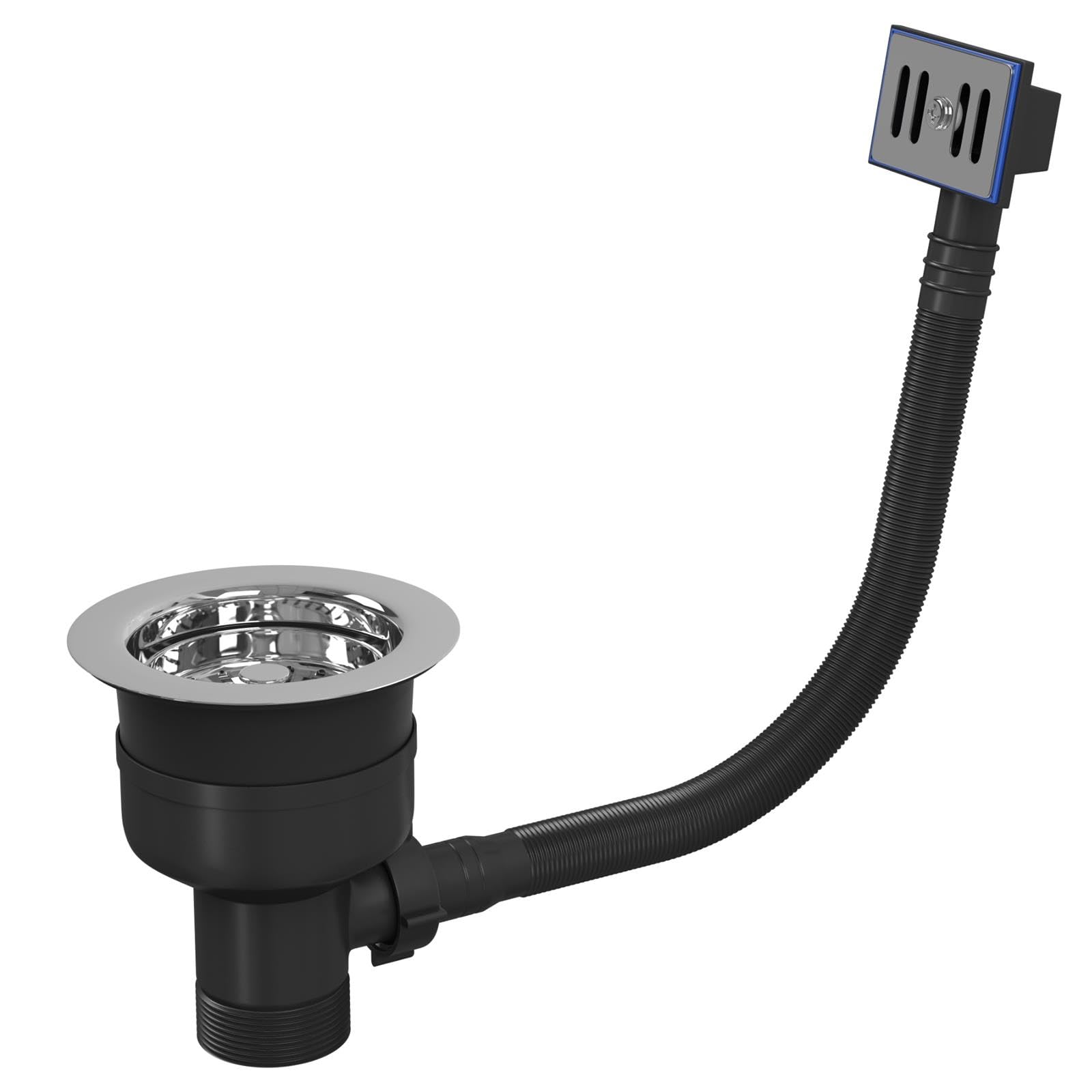 Liquida TFO527CH TOP-FIX 90mm Chrome Basket Strainer Waste with Overflow