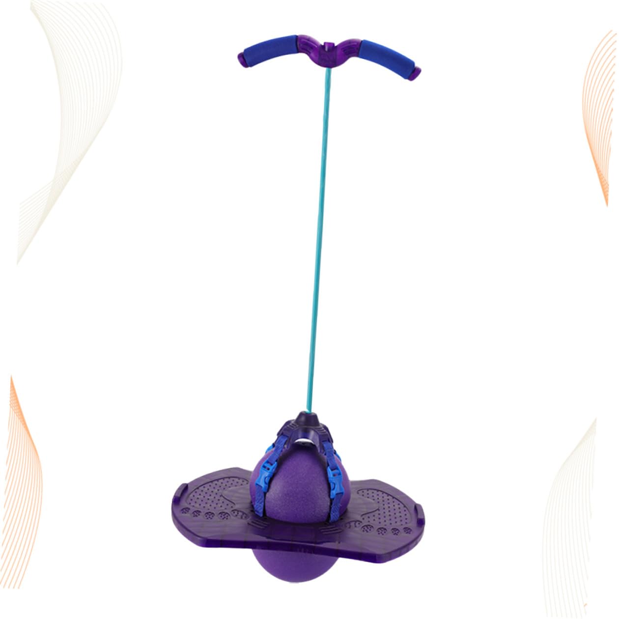 Ballon Sauteur avec Poignée Violet pour Garçon et Filles – de Sport Amusant Extérieur – Balle Rebondissante avec Corde Élastique et Pompe – Accessoire de Fitness Couleur Aléatoire