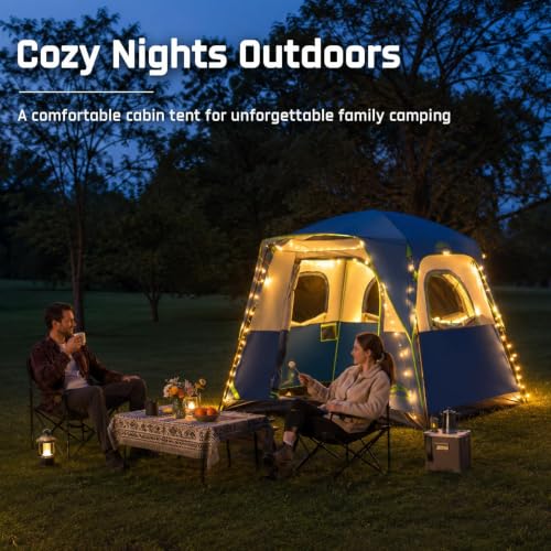 Happy Travel Tent 4 Person Tents for Camping, Tall Cabin Tent with Rainfly - Image 5