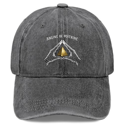 Angine de Poitrine Hat Men Funny Baseball Cap Funny Birthday Gifts for Women Light Grey