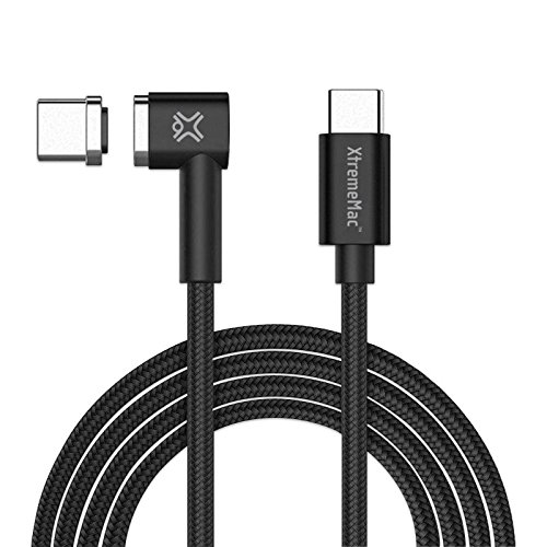 XtremeMac - Cable magnético USB-C a USB-C, 2 metros - Negro