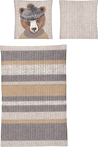 Irisette Feinbiber Bettwäsche Panda 8621 - Kuschelige Winterbettwäsche Aus 100% Baumwolle