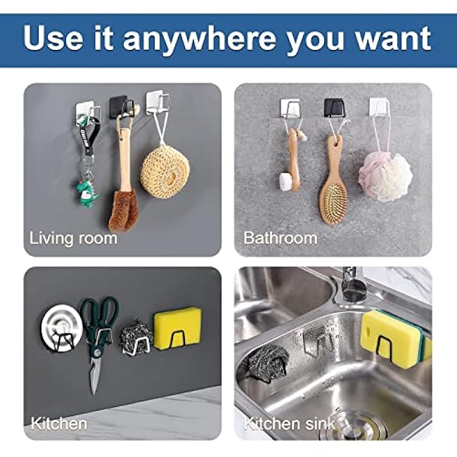 2Pcs Sponge Holder for Kitchen Sink£¬Strong Adhesive Small Sponge Holder£¬Sink Holder for Brush and Sponge£¬Premium Rustproof SUS304 Stainless Steel Rust Proof Waterproof (Silver)