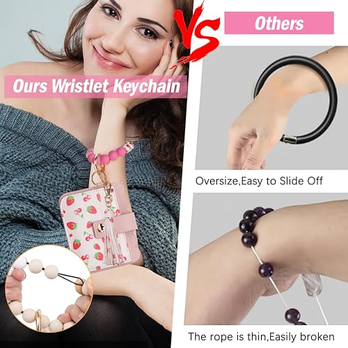 Image of Wristlet Wallet for Women with Keychain - RFID Card Holder Small Wallet Wristlet with Key Ring