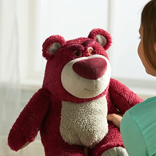 Disney Store Offizielles großes Kuscheltier Lotso Knuddelbär, Toy Story, 32 cm, Kuscheltier des Flauschigen Bösewichts mit Stickereien und weicher Oberfläche