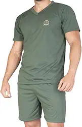 Pijama Masculino Adulto Confortável e macio Pijama Manga Curta e Short para Dormir