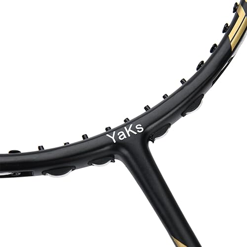 Miniatura 4 de YAKS Juego de raquetas de bádminton de entrenamiento de estudiantes adultos de alta elasticidad profesional de carbono 3U, 2 uds, tipo duradero,