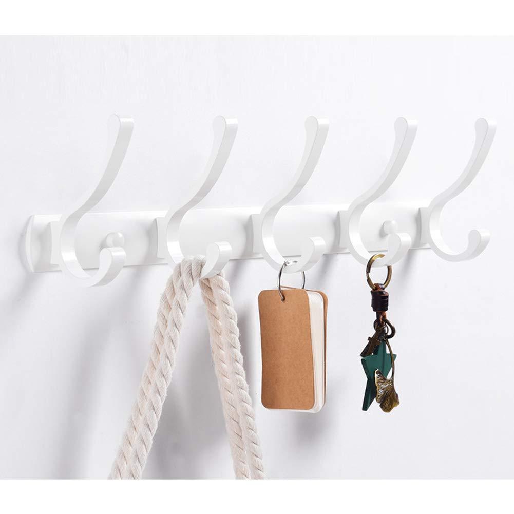 Coat rack Kleiderablage Wand 4/5/6/7/8 Haken Doppelhaken Weltraum-Aluminium Kleiderhaken aus Metall Kleiderbügel Schwerlast Türhaken Industriedesign Badezimmer Küche Umkleidekabine Kleiderschrank