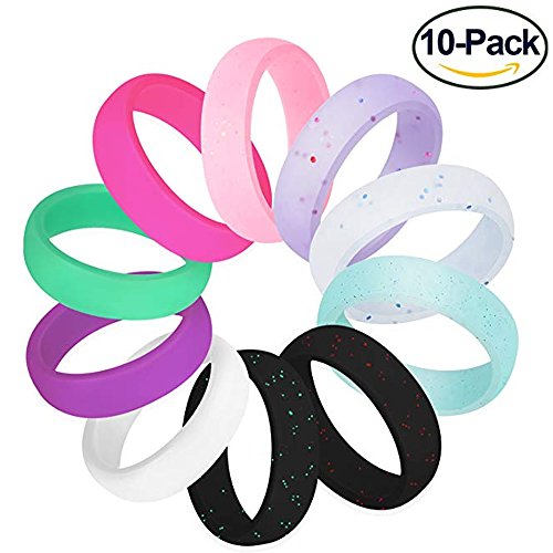 Anillo De Bodas De Silicona Para Mujer - Paquete De 10 Anillos - 5 Tamaños - Reemplazo De Anillo De Bodas Cómodo Y Durable. Adecuado Para Deportes Y Al Aire Libre - ¡Con Una Caja De Regalo!,5