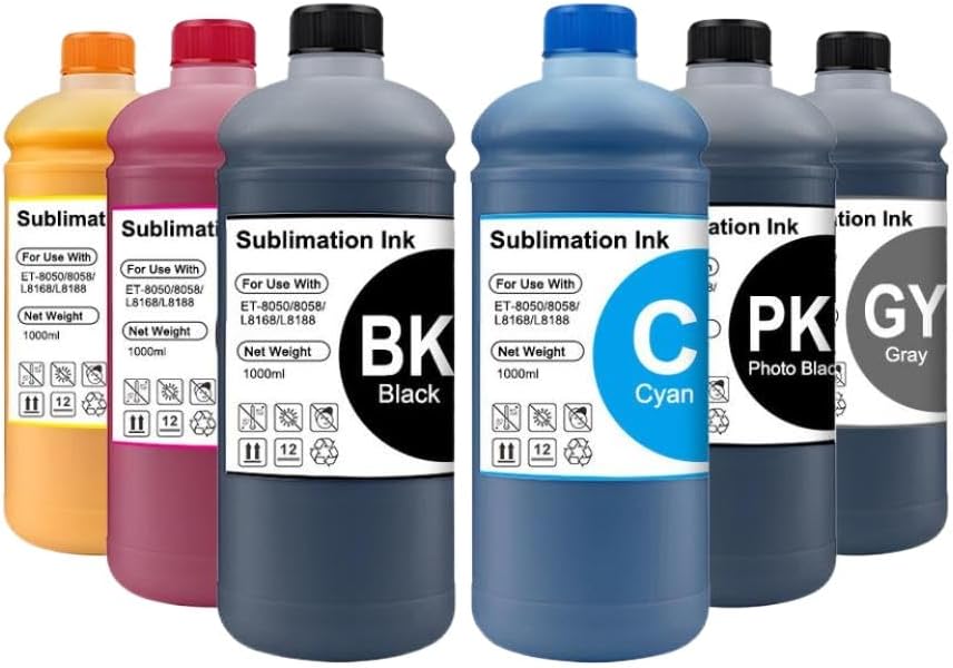 Epson L8050 sublimation Printer Heshun 1000ml Sublimation Ink Printer Supplies ET-8550 L8050 8058