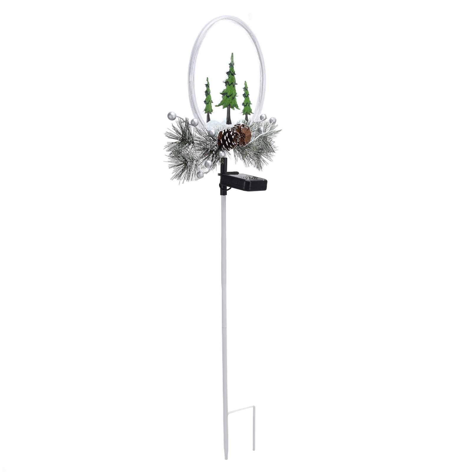 Gonetre Luces Navideñas con Energía Solar Decoraciones para Exteriores 2 Piezas Lámparas LED de Jardín con Piñas y Hojas de Imitación para Patios Jardines Impermeable IP65 12 Luces LED