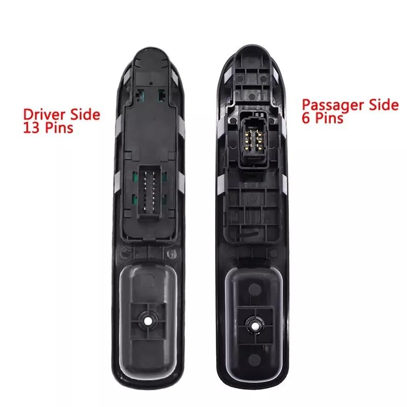 2 pezzi Interruttore alzacristalli elettrico per auto, pulsante alzacristalli lato passeggero e conducente, Peugeot 207, C3 Picasso 2009 - ... Codice articolo 6554QC 6490HQ