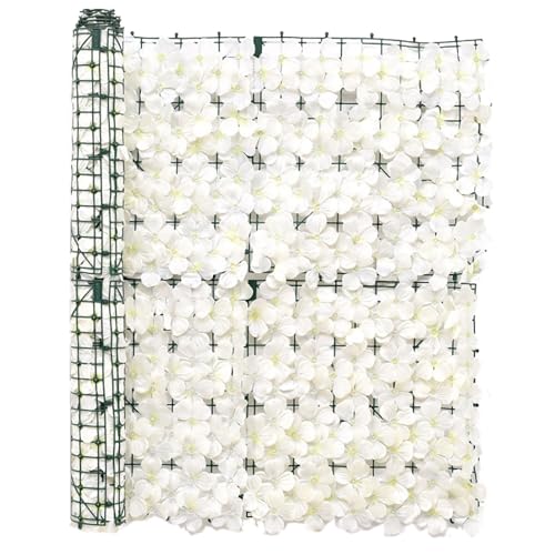 Künstlicher Efeu-Sichtschutzzaun – Terrassenteiler für den Außenbereich, 50,8 x 350,5 cm, 99,1 x 99,1 cm, 99,1 x 200,7 cm, dekorativer Sichtschutzzaun für Balkon, Garten und Hof, Weiß