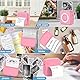 PRINHSJI Sticker Printer, Mini Pocket Inkless Thermal Printers with10 Rolls Thermal Paper for iOS&Android, Portable Mini Photo Printer for Notes Journal Memo Photo Study, Pink