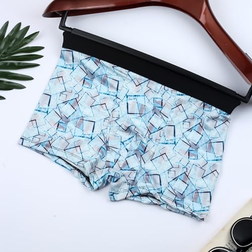 Image of JARVO Men's Extra Thin Elastic Underwear Long Comfortable Ice Silk Breathable Comfort Printed Brief-Boxer-Trunks Imported Material Pack of 4