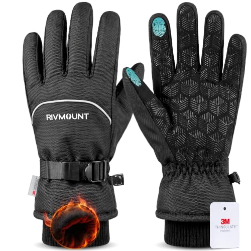 Image of rivmount Winter Waterproof Ski Snow Warm Gloves for Women Men, Windproof Cold Weather Thermal with Touchscreen Fingers, for Running Driving Cycling Hiking Biking Outdoor Sports Daily Work