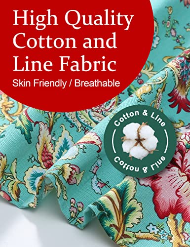 Image of Cozy Adjustable Cross Back Aprons for Women with Pockets Cotton Linen Cooking Kitchen Baking