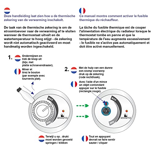 Novanetus GEBN 6/4 2kW 2000W 230V Heizstab Heizpatrone Heizelement für EDELSTAHL und emaillierte Wasserspeicher Boiler Warmwasserspeicher Wasserheizung Heizungsspeicher mit Thermostat