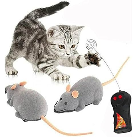 Gearmax Remote Control Toy Mouse Wireless Rat Creative Toy for Children Playing or Teasing Cat Dog (Grey) Cover