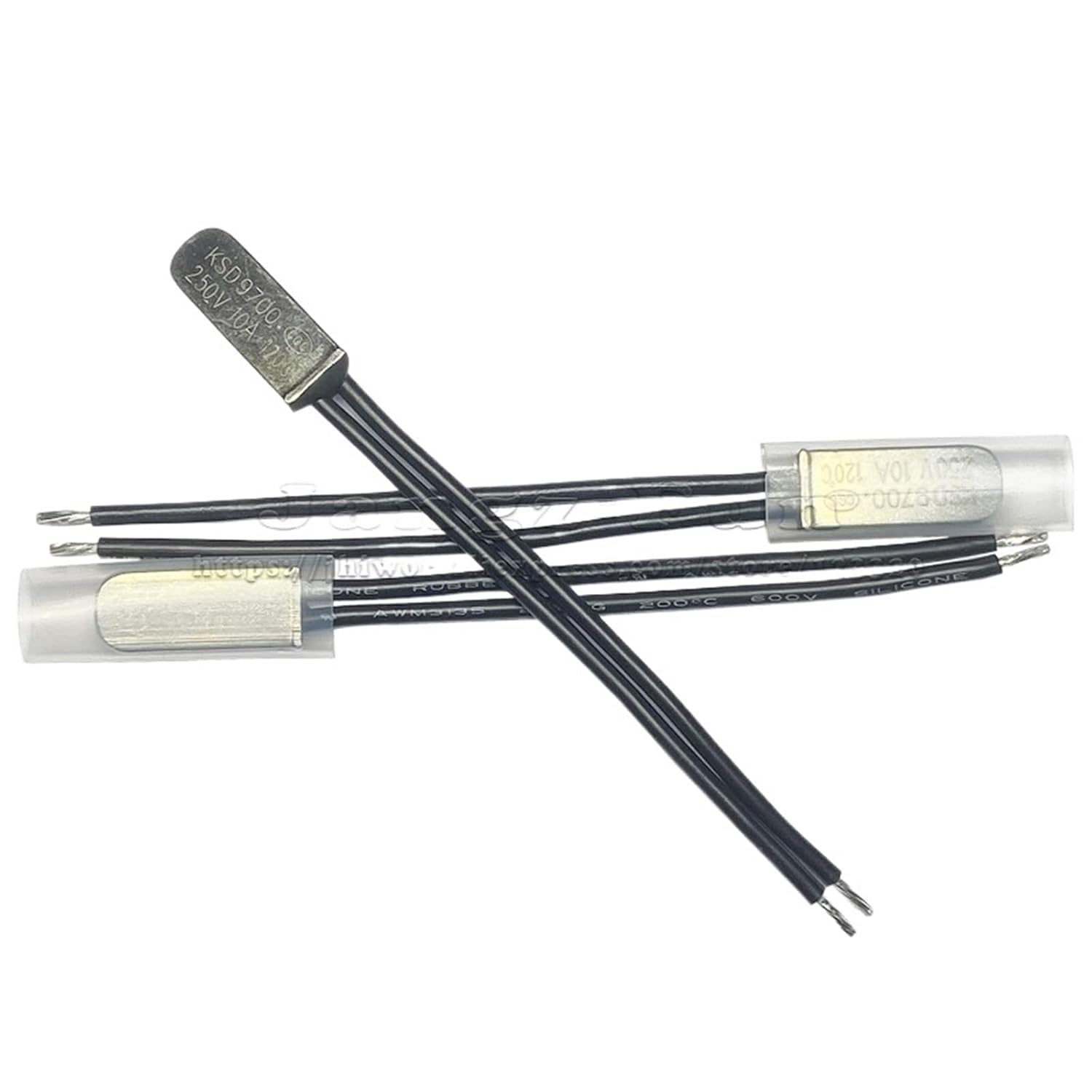 2pcs KSD9700 10A 250V Heat Protector Thermostat Thermal Fuses 40 75 80 85 90 95 100 105 110 115 120 130 140 150 220 250(NC(Normally Close),55C)