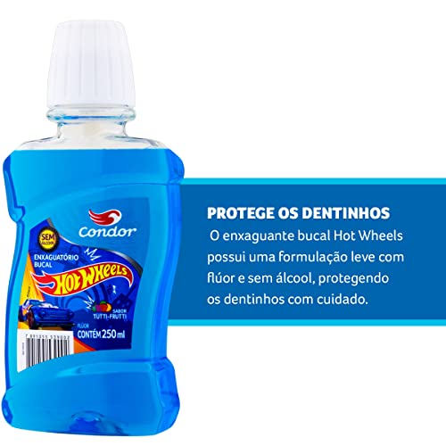 Condor Exaguatório Bucal Infantil Hot Wheels Sabor Tutti-Frutti 250Ml